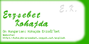 erzsebet kohajda business card